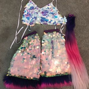 Rave festival unicorn outfit !